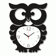 Laser Cut Owl Wall Clock Free Vector File