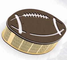 Laser Cut Wooden Puzzle American Football Game Box Wooden Storage Box Free DXF File