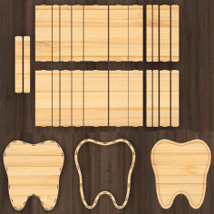 Laser Cut Wooden Tooth Shaped Box Free DXF File