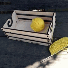 Laser Cut Wooden Yarn Box Crochet Knitting Storage Box Yarn Holder Free DXF File