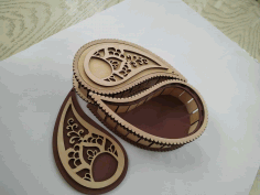 Teardrop Yin Yang Wooden Decorative Box Laser Cut Free Vector File