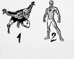 2 Pieces Spiderman Laser Cut Free Vector File