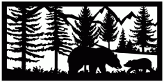 24 X 48 Bear Cub Mountains Plasma Art Free DXF File, Free Vectors File