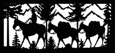 28 X 60 Hunter With Two Pack Mules Plasma Art Free DXF File