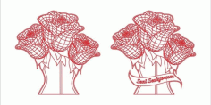 3d Illusion Flower For Laser Cut Free Vector File