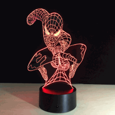 3d Illusion Lamp Spiderman Night Light Free Vector File