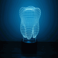 3d Illusion Led Night Light Tooth Free Vector File