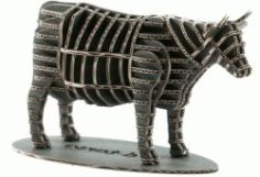 3d Model Wooden Cow For Laser Cut Cnc Free DXF File