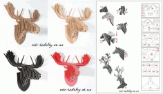 3d Puzzle Amazing Design Deer Collection Free DXF File