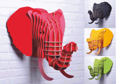 3d Puzzle Amazing Design Elephant 4 Colors Free DXF File