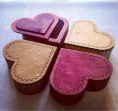 4 Wooden Heart Box For Laser Cut Cnc Free Vector File