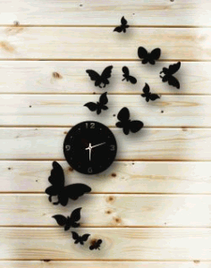 A Flying Butterfly Clock For Laser Cut Plasma Free Vector File, Free Vectors File