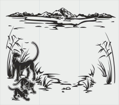 Abstract Sandblasting Drawing Animals Free Vector File