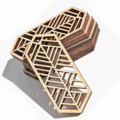 Abstract Wooden Earring Design Wooden Jewelry Template Laser Cut Free DXF File