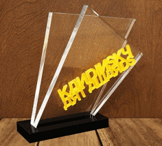 Acrylic Award Trophy For Laser Cut Free Vector File