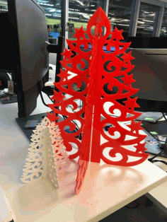 Acrylic Christmas Tree Template Laser Cut Free DXF File