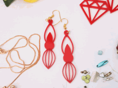 Acrylic Dangle Earrings Laser Cut Free Vector File, Free Vectors File