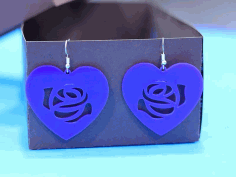 Acrylic Earring Heart Earring Template Laser Cut Free Vector File