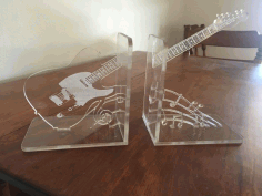 Acrylic Engraved Guitar Bookends Free Vector File