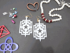 Acrylic Geometric Earrings Laser Cut Free Vector File