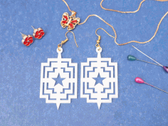 Acrylic Geometric Earrings Laser Cut Free DXF File, Free Vectors File