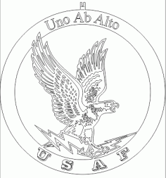 Aguia Eagle Line Art Free DXF File