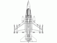 Aircraft f16 top-view Drawing Free DXF File