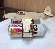 Airplane Beer Can Holder For Laser Cutting Free Vector File