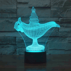Aladdin Chirag Illusion Lamp For Laser Cutting Free DXF File