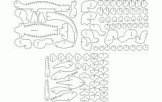 Alligator 3d Puzzle Free DXF File