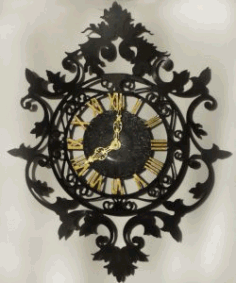 Ancient Art Wall Clock For Laser Cut Cnc Free Vector File