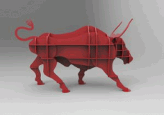 Angry Bull Shelf Puzzle Free Vector File