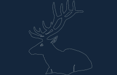 Animal Deer Sitting Free DXF File