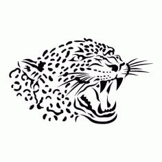 Animal Leopard Stencil Silhouette Free Vector File