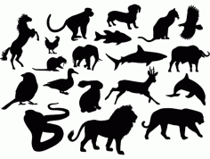 Animal Silhouettes Free DXF File