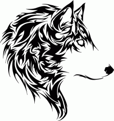 Animal Wolf Stencil Free DXF File