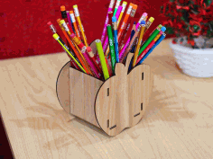 Apple Shape Pencil Holder Pen Stand 3mm Laser Cut Free Vector File, Free Vectors File