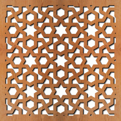 Arabic Geometric Laser Cut Pattern Free DXF File