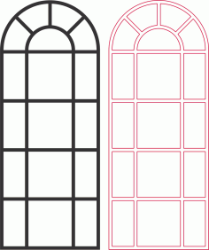 Arched Window Vector Free DXF File