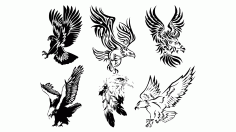 Awesome Tribal Eagle Tattoos For Laser Cut Free Vector File