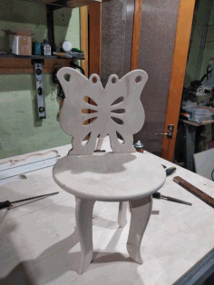 Baby Chair Butterfly Welt Back For Laser Cutting Free DXF File