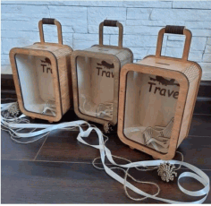 Bank Suitcase Travel Money Box Free DXF File