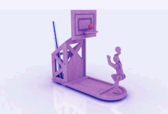 Basketball Court Themed Pen Holder Laser Cut Free Vector File