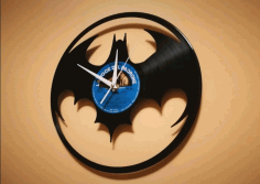 Bat Shaped Laser Cutting Wall Clock Free DXF File