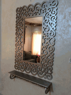Bathroom Mirror Frame With Shelf Free DXF File