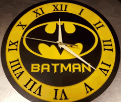 Batman Clock 12 Inch For Laser Cut Free DXF File