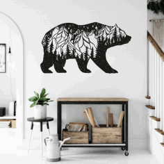 Bear Wall Decor For Laser Cutting Free Vector File