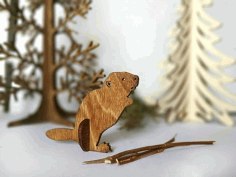 Beaver Wooden Animal Template Free Vector File