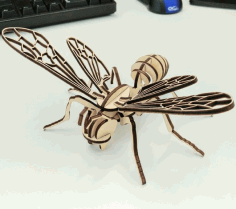 Bee 3d Puzzle 3mm For Laser Cut Free DXF File, Free Vectors File