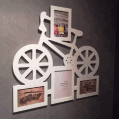 Bicycle Photo Frame For Laser Cut Cnc Free DXF File